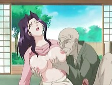 Anime Cutie Gives Old Man A Hot Blowjob