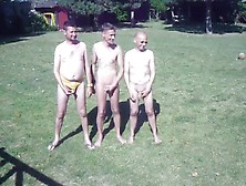 Four Men Garden Piss Fun