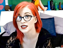 Redheaded Mouth-Watering Jayne With Splendid Glasses Fucks Her White-Hot Pussy