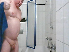 Fat Tits Man Having A Shower