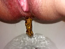 Teen With Wet Pussy Pooping