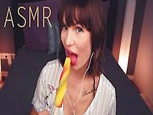 Asmr Amy Ice Licking Sucking Eating Mouth Sounds Whispering