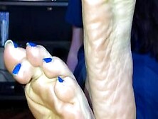 Hot Wrinkled Blue Toes Tease