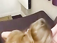 Thin Filthy Blonde Give A Gorgeous Head Inside Hotel