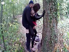 Slutty Mature Latex Cd With Guy In The Woods