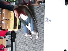 Adorable Red Haired Boned For Stealing Electronics From Mall