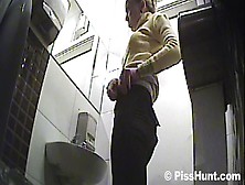 Sensual Lady Is Peeing In The Public Place With Pleasure