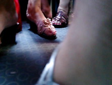 High Heels Candid In The Bus
