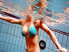 Huge Melons Slender Goddess Deniska Swimming Inside The Pool