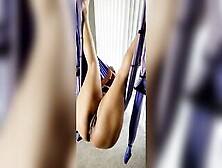 Bae Thick Ass Black Banged Twat With Toy On Swing Til She Squirt Into Her Face!