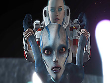 An Alien Gets Drilled By Spacewoman In Spacesuit With Strapon