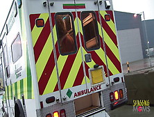 Naughty Nurses Having Fun With Two Guys In The Ambulance