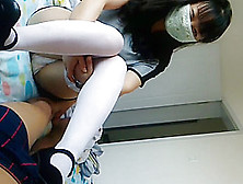 Chinese Girl White Stocking Footjob