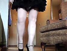 Sissy Ray In Purple Corset And Black Maids Skirt