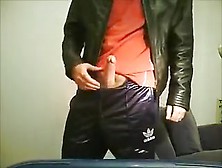 Adidas Chile Trackies,  Leather Jacket,  Chav Stroke And Cum