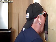 Mature Gay At The Glory Hole Sucks Dick Until He Cums In His Mouth