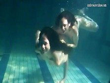 Underwater Workout And Fun With Two Beauties