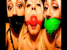 Kinky Blonde Amateur Gagged With Panties,  Ball Gag And Duct Tape In Home Made Gag Talk Video For Selfgags