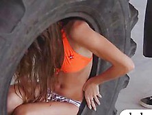 Large Tits Women Have A Fun Sliding Down The Desirous And Driving Atv