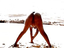 Attractive Women Teasing Nude On The Beach