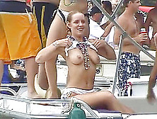 Babes Flashing Tits And Ass While Partying On The Yacht