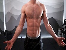 Fit Jock Gives A Sexy Workout And Masturbation Show In Lingerie Just For His Fan