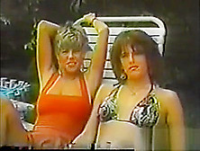 Lesbians Outdoors Near A Pool Classic