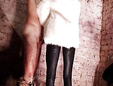 Insane Hard Plowed With Bound Up Red Head Into Fur Coat And Leather Pants (Short Version)