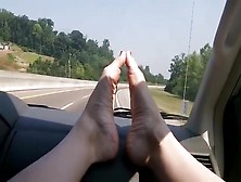 Sexy Barefoot Car Ride