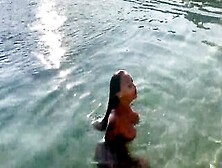 Monika Fox Morning Swimming Nude Inside The Bay