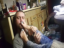 Got Horny Hubby On The Camera Licking My Sexy Feet And Toes