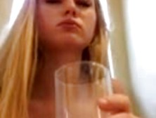 Teen Girl Drinks Her Own Piss