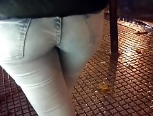 Mesmerizing Ass Spied On A Rainy Day