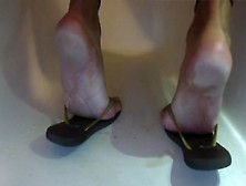 Piss Over My Soles Feet & Flip Flops With Painted Toes Nails