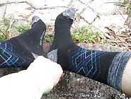 Ftm Transman Rubs Feet Together In Sneakers And Socks