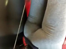 Nice Ass Girl In Gray Leggings