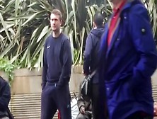 Manc Scally Guy Wirh Hands Down On His Cock In Public