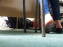 Candid Shoeplay In Class