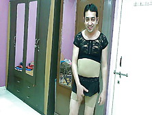Sexy Sissy Femboy Pmb In A Crop Top & Short Skirt.