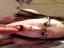 Nerdy Oriental Schoolgirl Sends Her Hot Lips Pleasing A Big