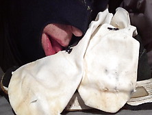 Licking Baz's Sweaty Smelly White Adidas Football Socks