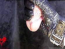Closeup: The Mistress Massages The Sperm Out Of The Cock With Latex Gloves