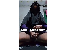 Satar Majhabi Mumin Black Niqab Cum. Taking Comfort With Burqa And Niqab On My Penis