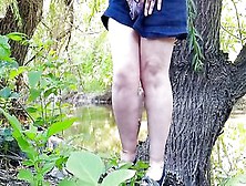 Goddess Milf Takes Off Her Underwear At The Lake And