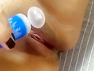 Jayly Masturbates And Inserts White Dildo In Her Tight Pussy