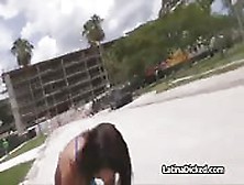 Spicy Latina Fucked After Streaking