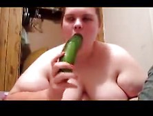 Bbw Girl Playing With Cucumber