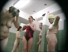 Group Showering Mothers On Spy Cam
