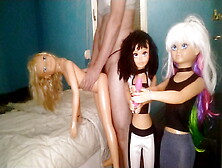 I Fuck My Doll And My Two Other Dolls Make Me Cum With A Vibrator