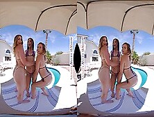 Get Ready To Stroke Your Cock While These College Sluts Share It At The Pool In Naughty America 3